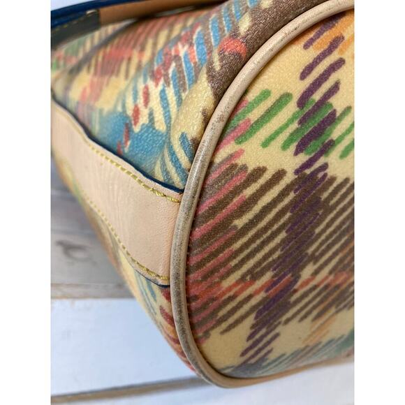 DOONEY & BOURKE COLORFUL COATED CANVAS PLAID SHOULDER BAG - Picture 9 of 16